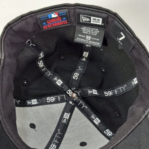 New Era 59Fifty Cap Big Stitch Houston Astros Black on Black Sz 7 Adult 55.8cm - Picture 7 of 10